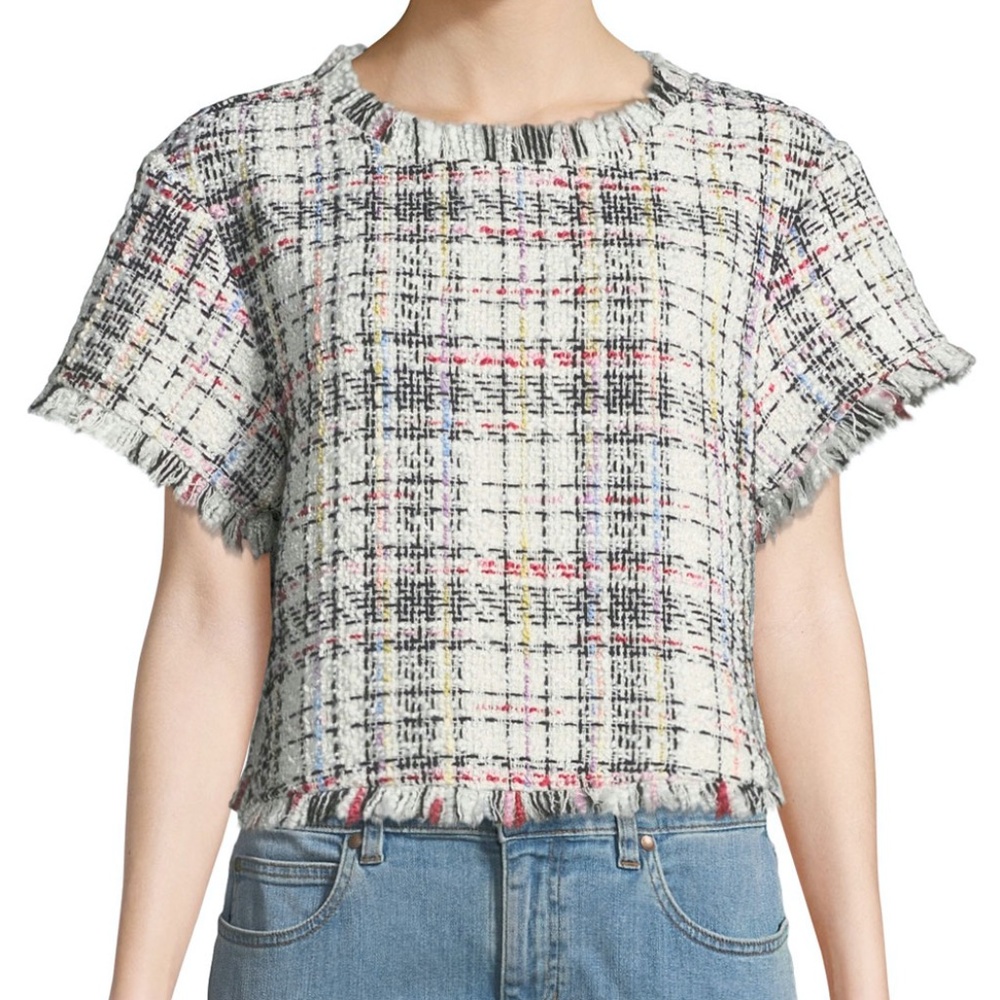 Cupcakes and Cashmere Emelda Cropped Tweed Top